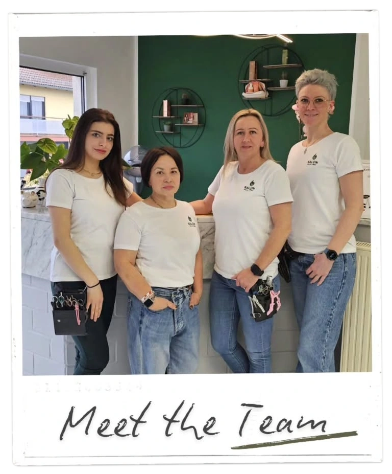 Teambild in einem Polaroid